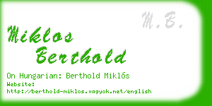 miklos berthold business card