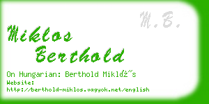 miklos berthold business card